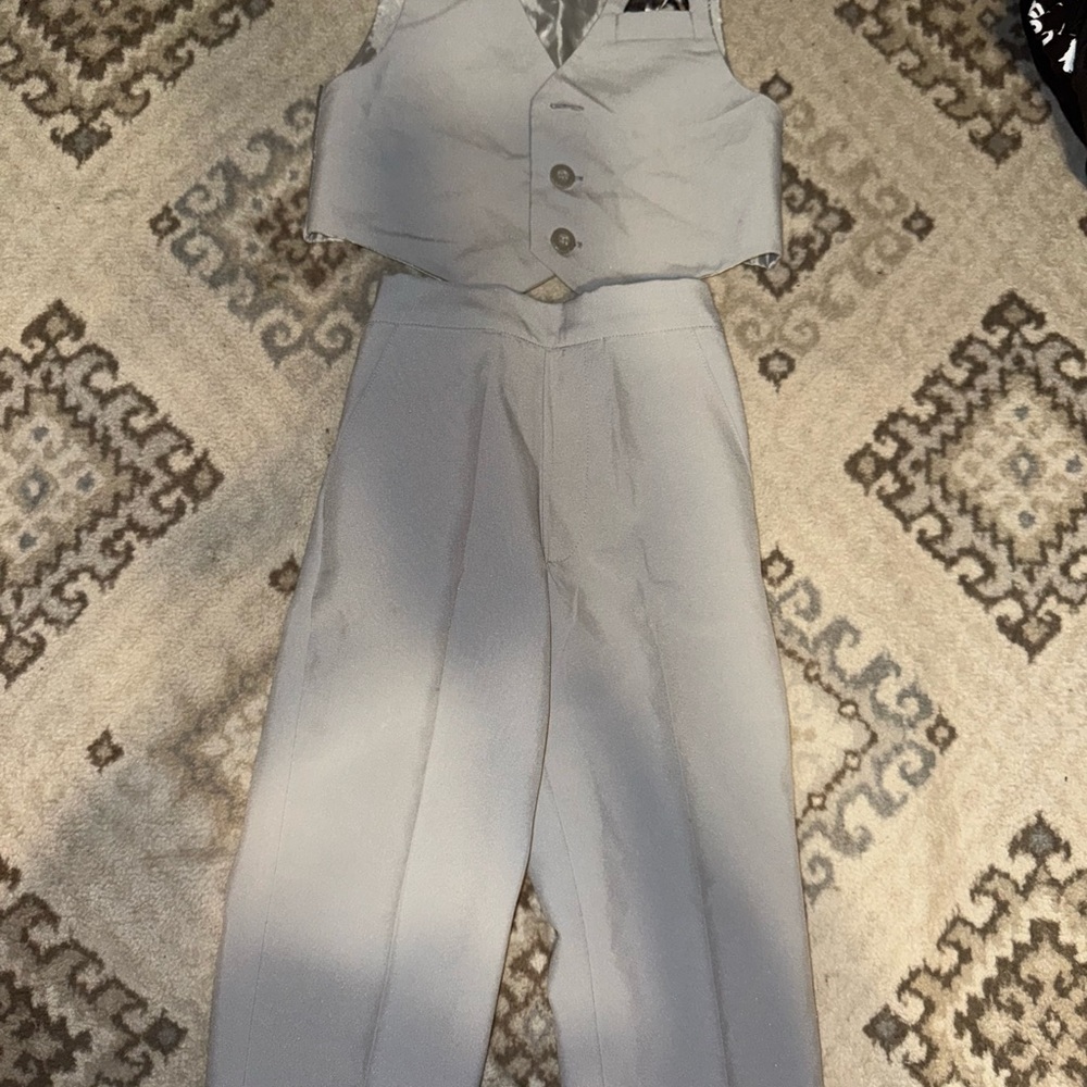 Boys Gray Women's Vest and Pants Set